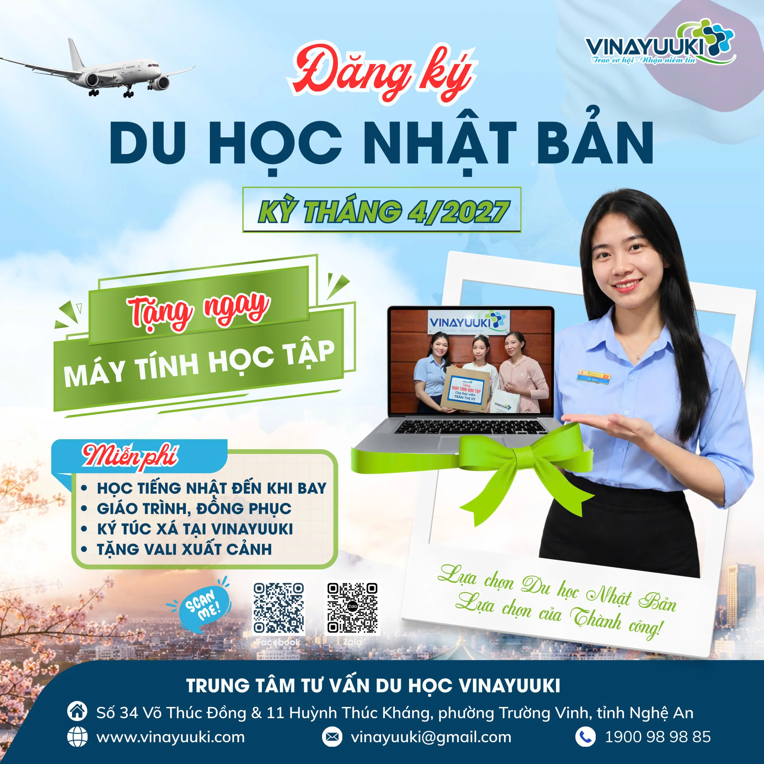 Đăng ký Du học Nhật Bản kỳ tháng 4/2027 – Nhận nhiều ưu đãi hấp dẫn từ Vinayuuki