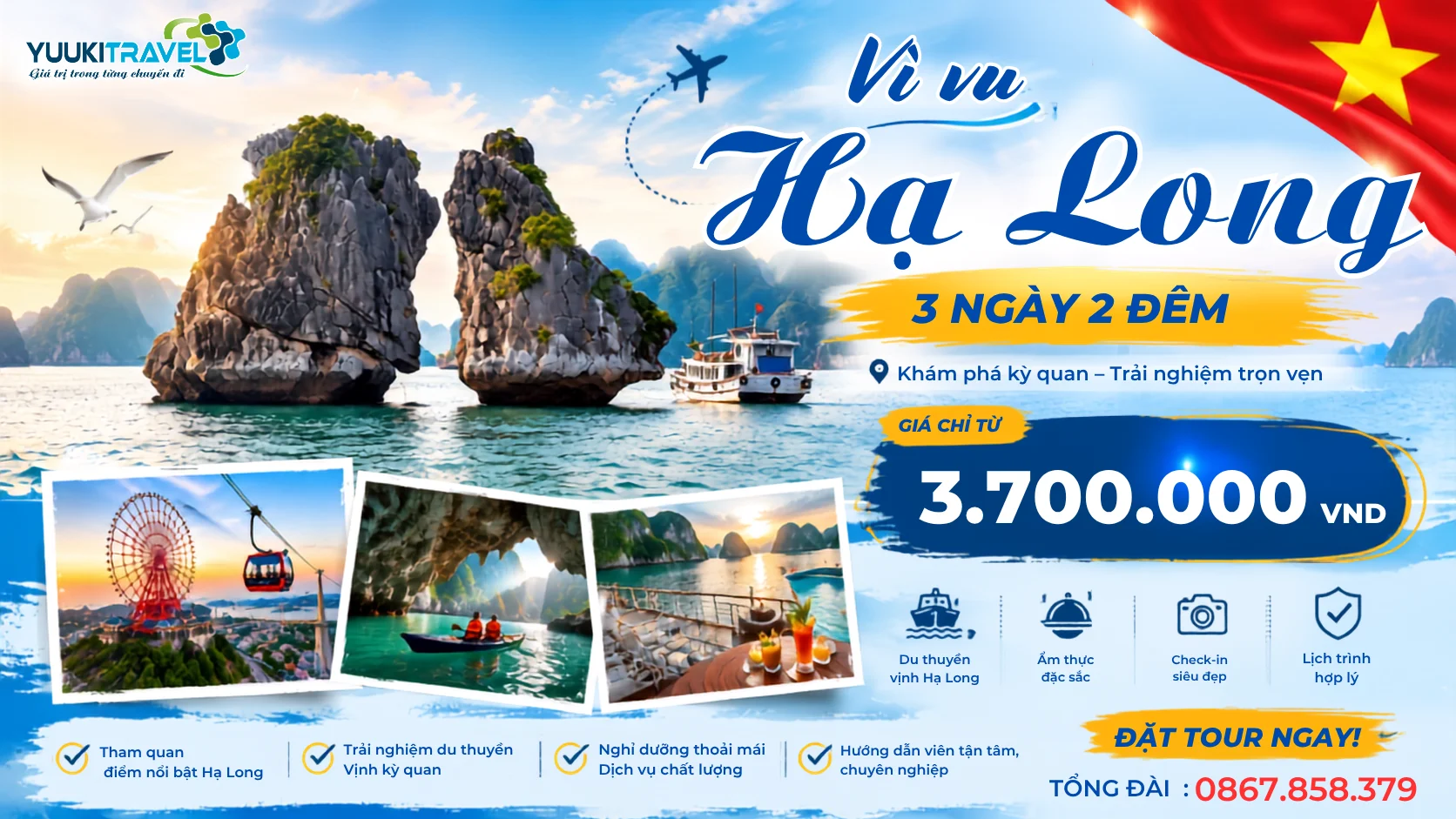 Tour Hạ Long 3 ngày 2 đêm từ 3.700.000 VNĐ