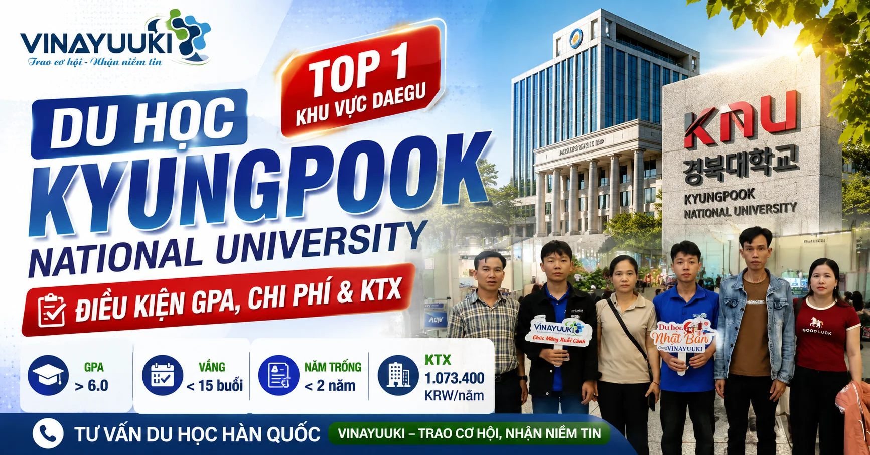 DU HỌC KYUNGPOOK NATIONAL UNIVERSITY 2026: ĐIỀU KIỆN GPA, CHI PHÍ VÀ KTX